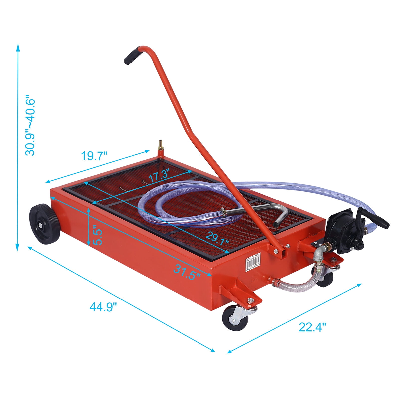 17 Gallon Low Profile Oil Drain With Pump Red Steel 17 Gallon Low 17-gallon-low-profile-oil-drain-with-pump-red-steel-17-gallon-low