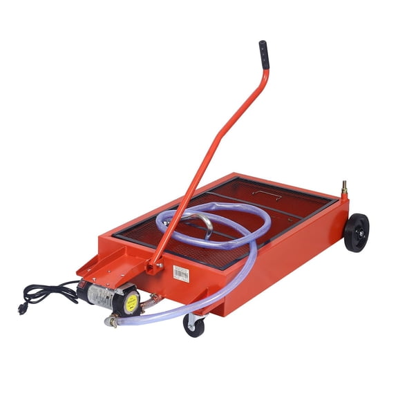 17 Gallon Oil Drain Pan with Electric Pump - Low Profile Automotive Fluid Extractor - Truck & Auto Repair - Motor Oil, Coolant, Transmission Fluid