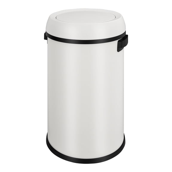 17 Gallon Stainless Steel Trash Can, Fingerprint-Proof Swing Lid Garbage Bin, Heavy Duty Commercial Round Trash Can for Kitchen,Office