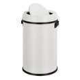 thumbnail image 1 of 17 Gallon Swing Top Kitchen Trash Can, 65 Liter Large Capacity Recycling Bin, Commercial Stainless Steel Waste Container, Round Waste Bin for Outdoor, Home Office, Restaurant - White Swing Top, 1 of 7