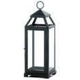 thumbnail image 1 of 17" Gray Solid Contemporary Medium Lean Slate Candle Lantern, 1 of 4