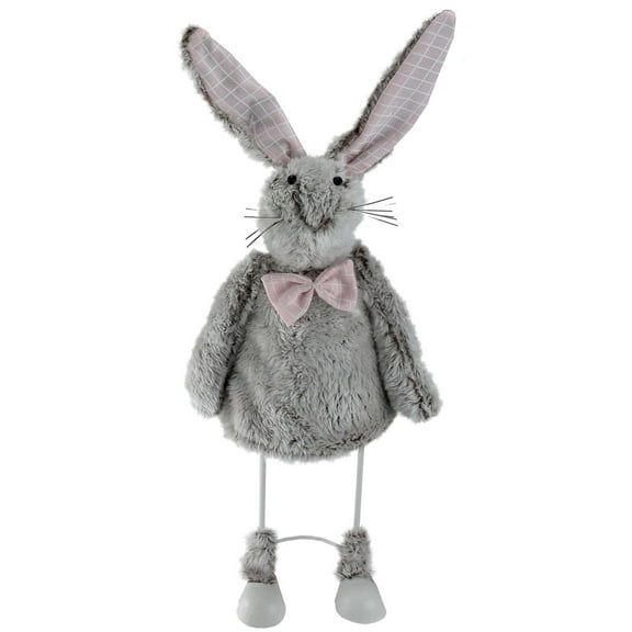 17" Gray Spring Loaded Rabbit Table Top Easter Figure