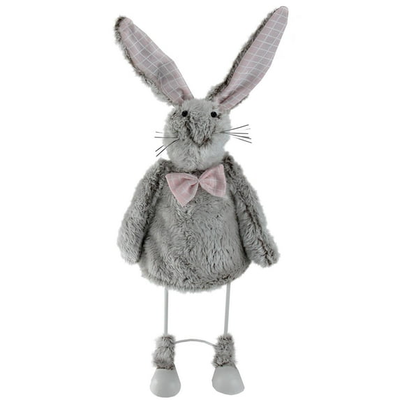 17" Gray Spring Loaded Rabbit Table Top Easter Figure