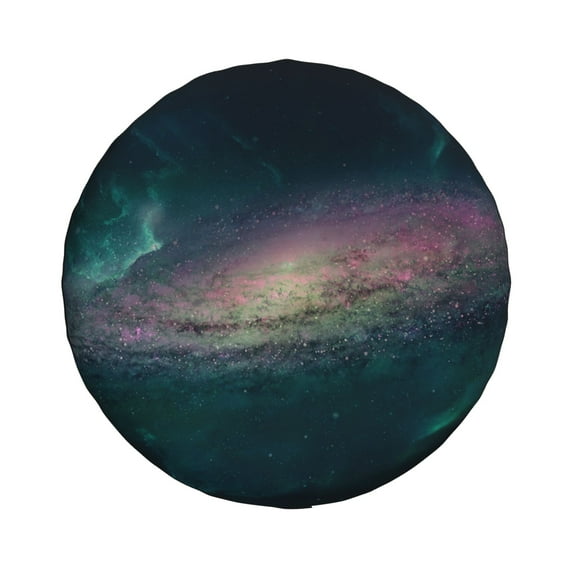 17'' Green Dream Galaxy Tire Cover, Universal Spare Wheel Covers, Dust-Proof, Water-Proof, Sun-Proof and Corrosion-Proof