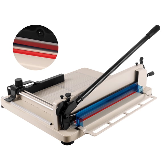 17" Guillotine A3 Paper Cutter, Security Lock, Hardened Steel Blade, 400 Sheet Capacity, Heavy Duty, Rotary Paper Trimmer for Business, Home Office, Industrial Use