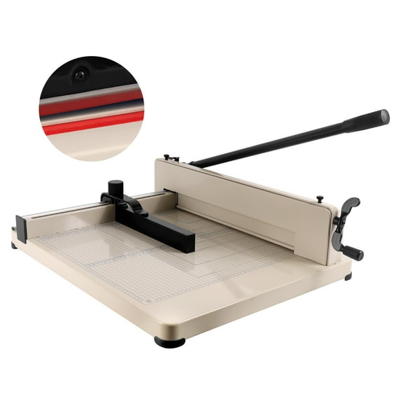 17" Guillotine A3 Paper Cutter, Solid Steel Construction, Security Lock, Heavy Duty, Toolbox, Rotary Paper Trimmer for Office, Small Businesses, Commercial Use