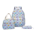 thumbnail image 1 of 17” H Backpack with Lunch Pack Pencil Case 3pcs - Personalized Flower Butterfly Printed Backpack Set with Name - Custom Embroidered Name Purple Backpacks with Lunch Bag for Travel Camping, 1 of 5