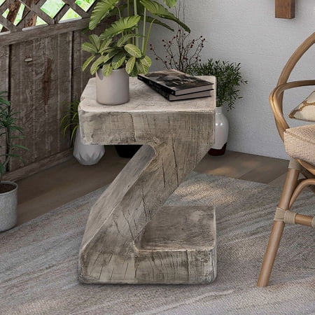 17''H Grey Resin End Table