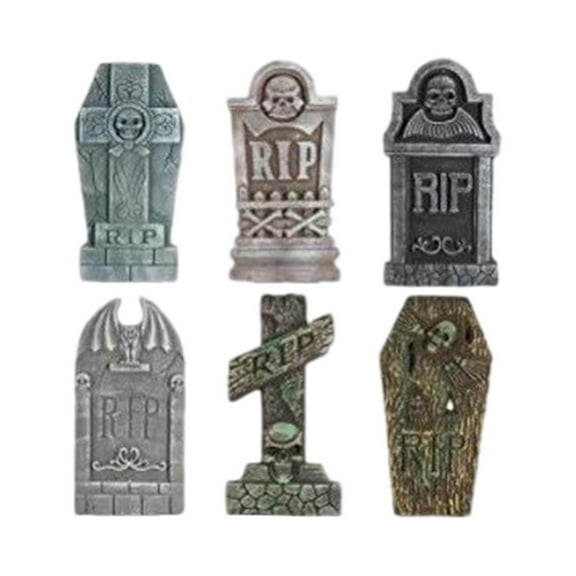 17Halloween Foam Graveyard Tombstones 6x Different Styles
