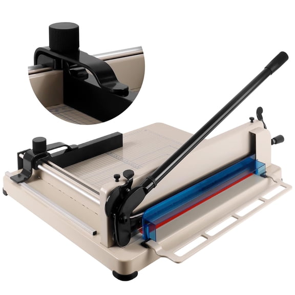 17" Heavy Duty Guillotine Paper Cutter, 400 Sheet Stack Paper Trimmer, A3 Paper Trimmer for Office Home, Industrial Paper Cutter with Safety Lock