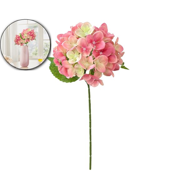 17" Hydrangea Artificial Flowers Faux Hydrangea Flowers with Stems Fake Bouquet Bulk Realistic Floral for Fall Thanksgiving Home Table Christmas Indoor Decoration
