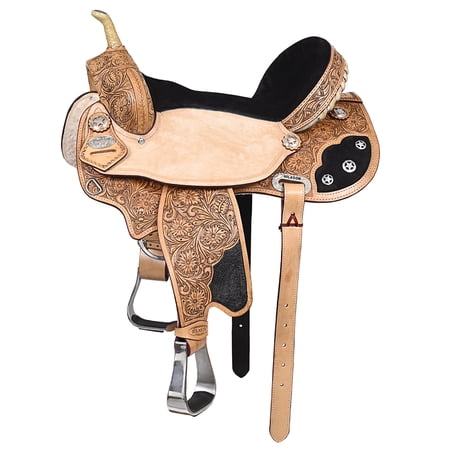 17 In Flex Tree Western Horse Saddle In American Leather Barrel Trail By Hilason