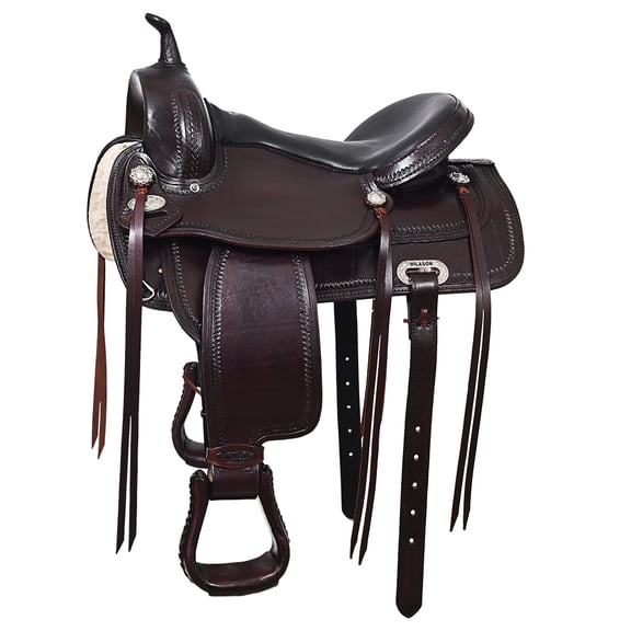 17 In HILASON Western Horse Saddle American Leather Flex Tree Trail & Pleasure Dark Brown