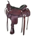 thumbnail image 1 of 17 In HILASON Western Horse Saddle American Leather Flex Tree Trail & Pleasure Mahogany, 1 of 8