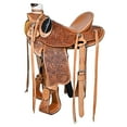 thumbnail image 1 of 17 In Hilason Western Horse Saddle Wade Ranch Roping American Leather Tan, 1 of 7