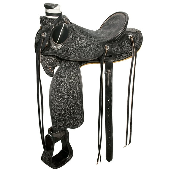 17 In Hilason Western Horse Wade Saddle American Leather Ranch Roping Antique Black