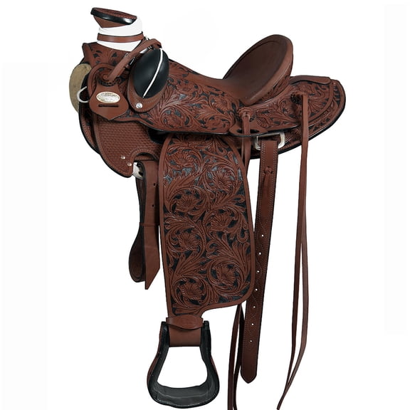 17 In Hilason Western Horse Wade Saddle American Leather Ranch Roping Dark Brown