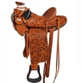 thumbnail image 1 of 17 In Hilason Western Horse Wade Saddle American Leather Ranch Roping Oiled, 1 of 2