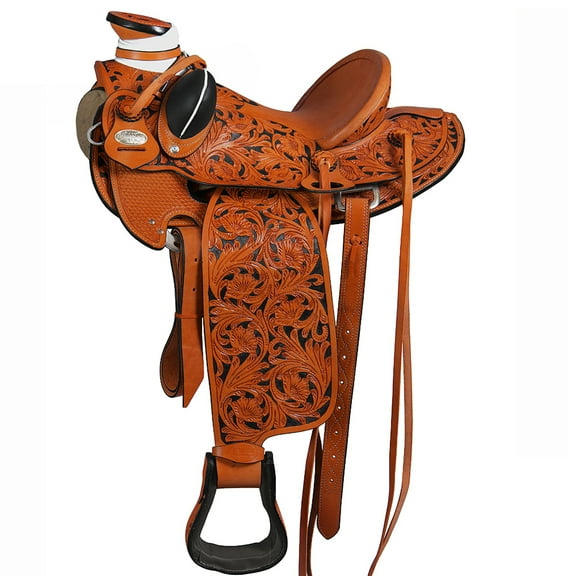 17 In Hilason Western Horse Wade Saddle American Leather Ranch Roping Oiled