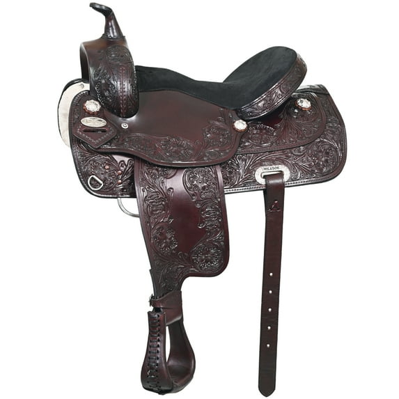 17 In Western Hilason Draft Horse Trail Pleasure American Leather Saddle