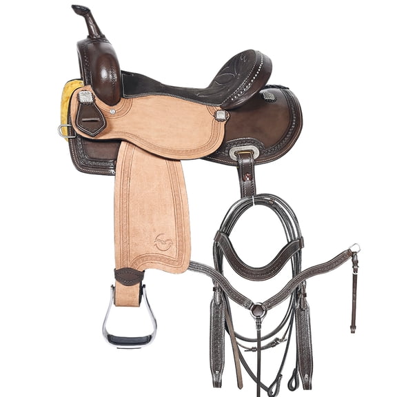 17 In Western Horse Barrel Racing Trail Saddle Tack Set Genuine Leather Comfytack