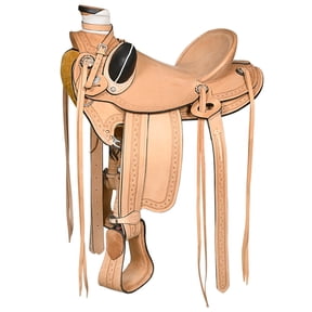 17 In Western Horse Basketweave Saddle American Leather Wade Ranch Roping Tan Hilason