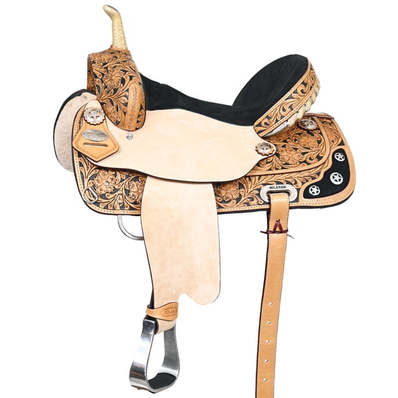 17 In Western Horse Saddle American Leather Treeless Trail Barrel Hilason