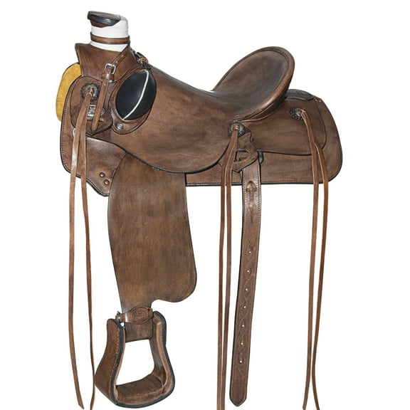 17 In Western Horse Saddle American Leather Wade Ranch Roping Dark Brown Hilason