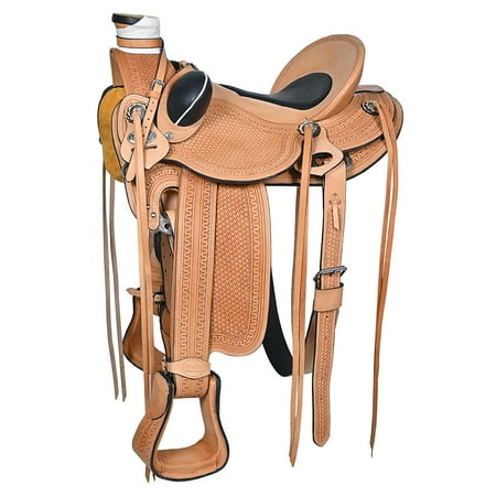 17 In Western Horse Saddle American Leather Wade Ranch Roping Tan Hilason