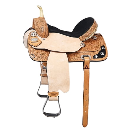 17 In Western Horse Treeless Saddle American Leather Trail Barrel Hilason