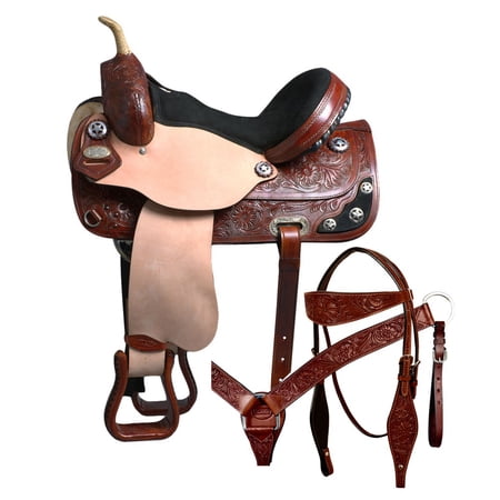17 In Western Horse Treeless Saddle American Leather Trail Barrel Tack