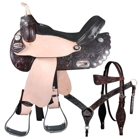 17 In Western Horse Treeless Saddle American Leather Trail Barrel Tack