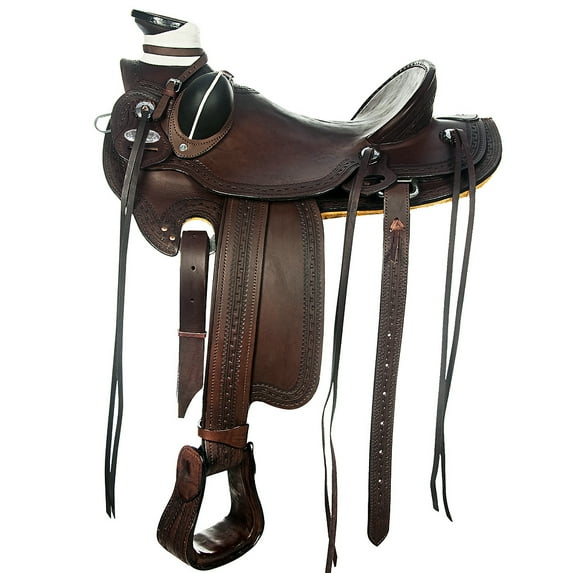 17 In Western Horse Wade Saddle American Leather Ranch Roping Dark Brown Hilason