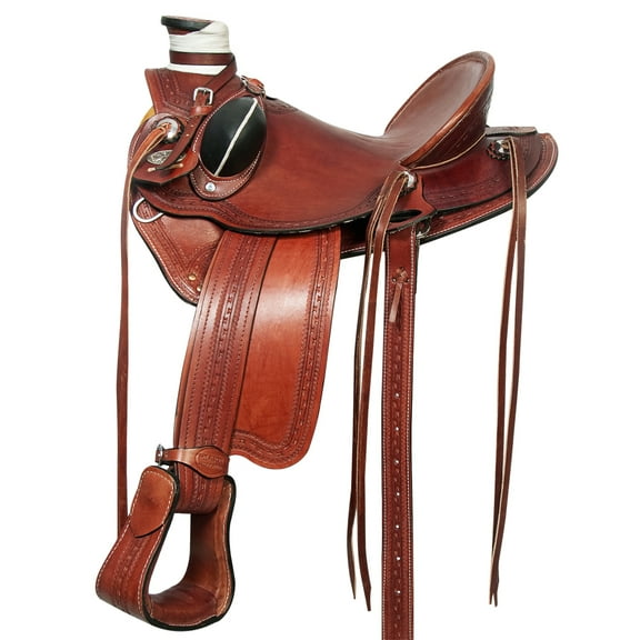 17 In Western Horse Wade Saddle American Leather Ranch Roping Mahogany Hilason