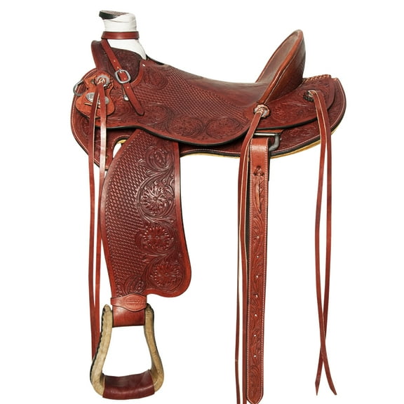 17 In Western Horse Wade Saddle American Leather Ranch Roping Mahogany Hilason