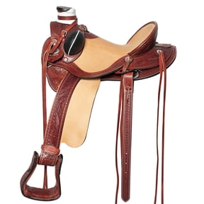 17 In Western Horse Wade Saddle American Leather Ranch Roping Mahogany Hilason