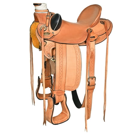 17 In Western Horse Wade Saddle American Leather Ranch Roping Tan Hilason