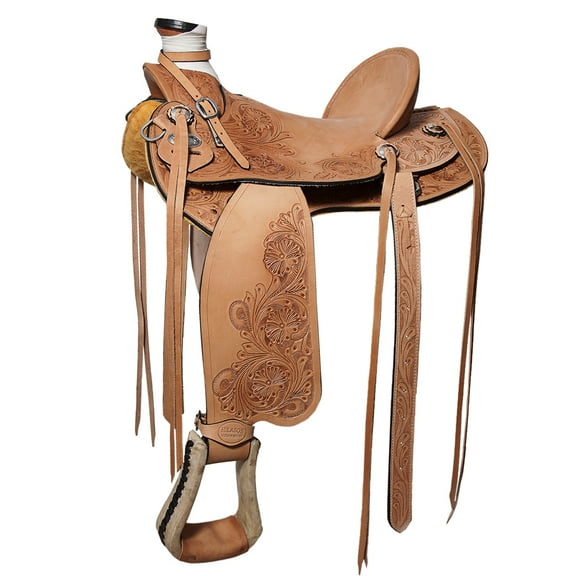 17 In Western Horse Wade Saddle American Leather Ranch Roping Tan Hilason