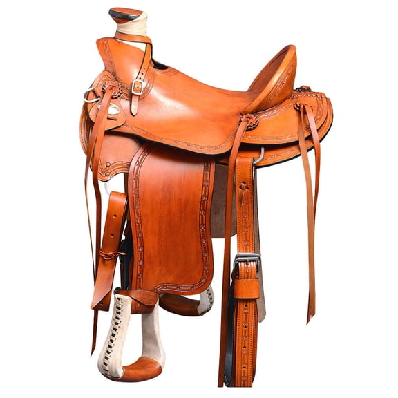 17 In Western Horse Wade Saddle American Leather Ranch Roping Tan Hilason