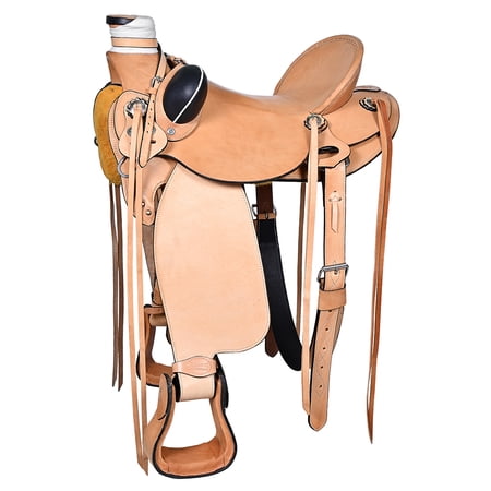 17 In Western Horse Wade Saddle American Leather Ranch Roping Tan Hilason
