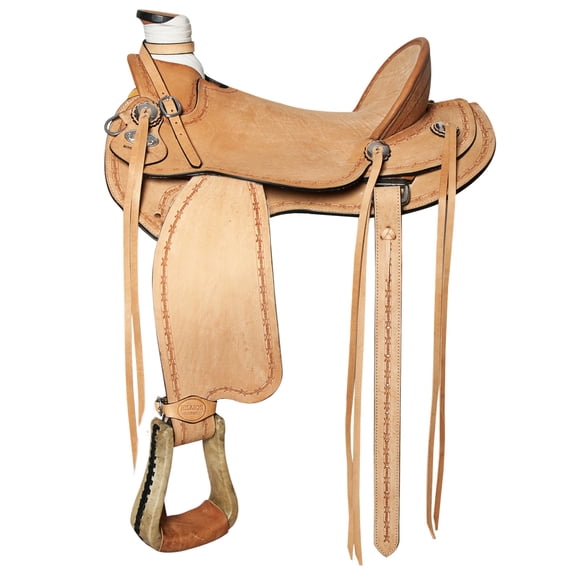 17 In Western Horse Wade Saddle American Leather Ranch Roping Tan Hilason