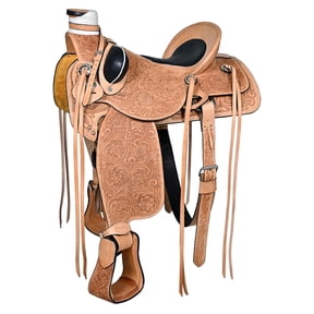17 In Western Horse Wade Saddle American Leather Ranch Roping Tan Hilason