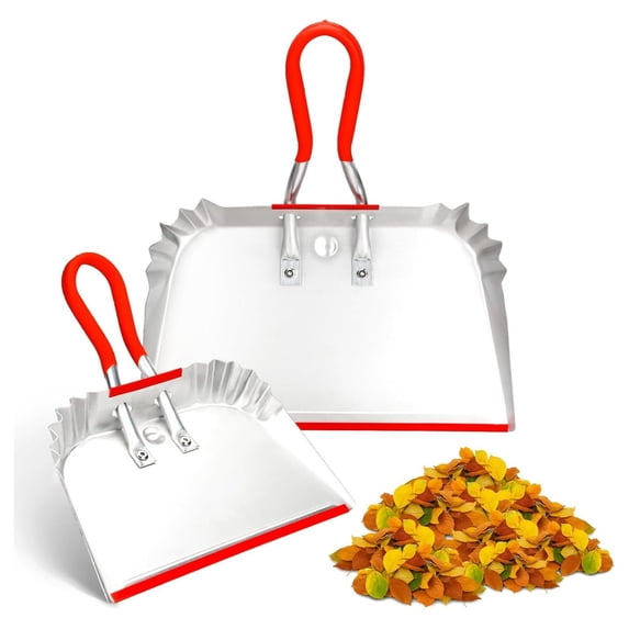 17 Inch 12 Inch Aluminum Dust Pan Set with Non Slip Rubber Handles ...