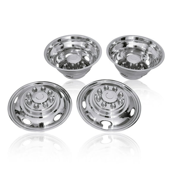 17 Inch 8 Lugs 5 Hand Holes Stainless Steel Wheel Simulators for 2003-2021 Dodge 3500 Dually Wheel Truck