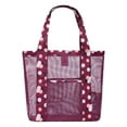 thumbnail image 1 of 17 Inch Adjustable Shoulder Mesh Beach Bag, Expandable Sandproof Tote for Women & Man, Foldable Toy Organizer for Summer Beach Pool Party, 1 of 1
