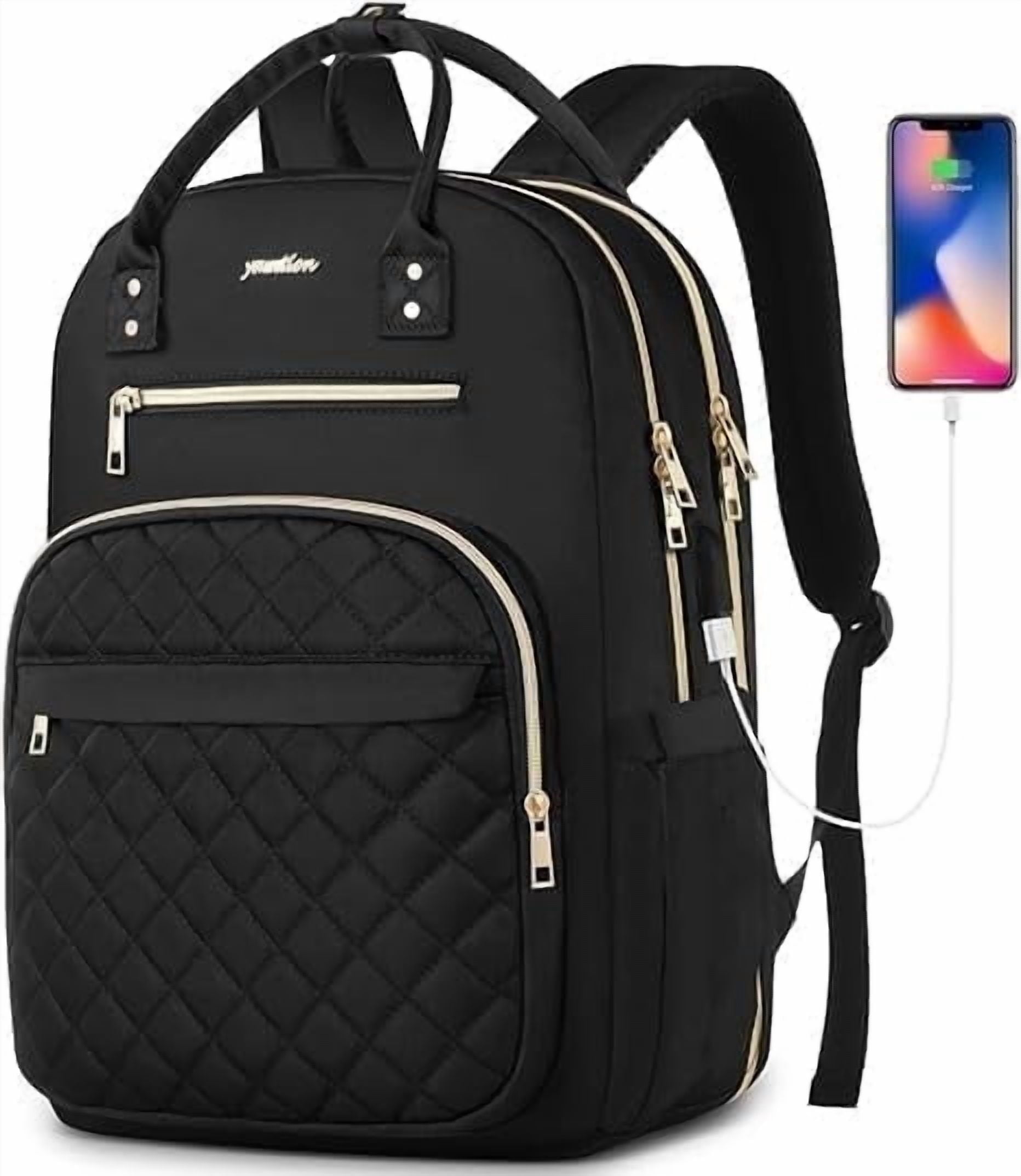 17 Inch Backpack for Women and Teen Girls,School Backpack TSA Laptop Bookbag with USB for College Students Business Office Work Travel