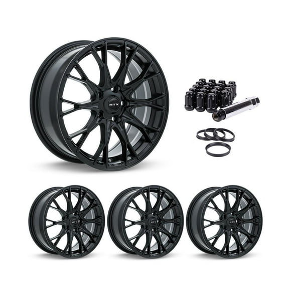 17 Inch Black Rims (Set of 4) for 2021-2022 BMW 228i Gran Coupe, RTX 82536-KW