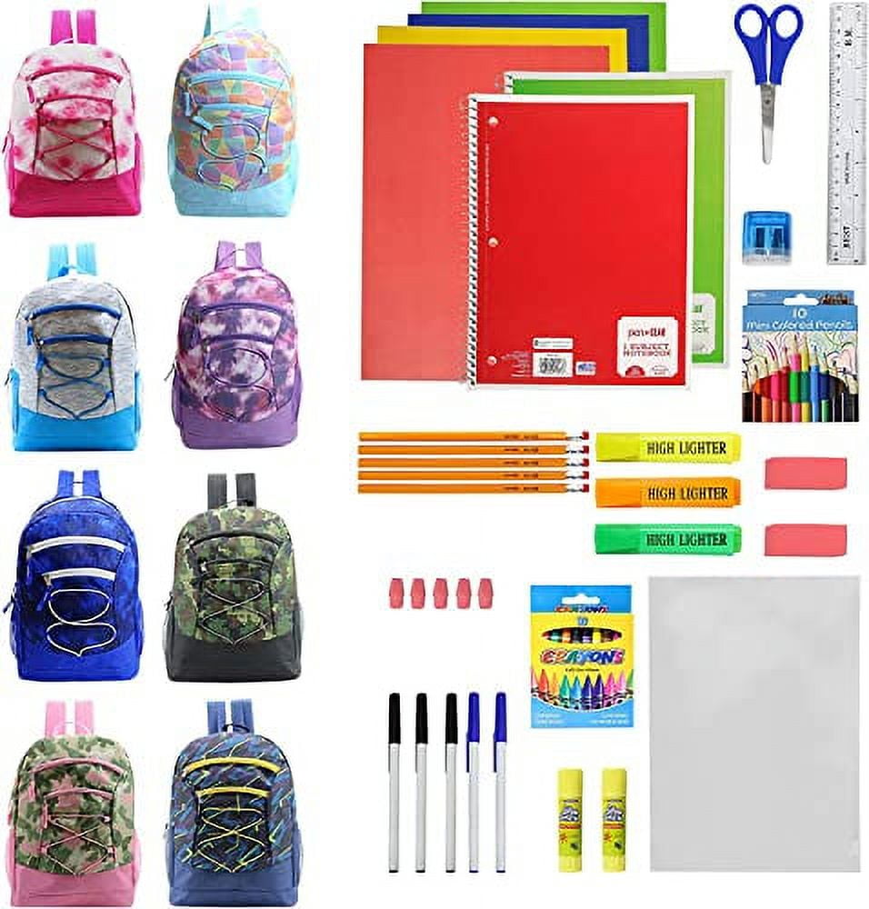 17 Inch Bulk Backpacks with 8 Pack School Supply Kits - Assorted Styles  Case Bundle - Walmart.com, image size:956x1000