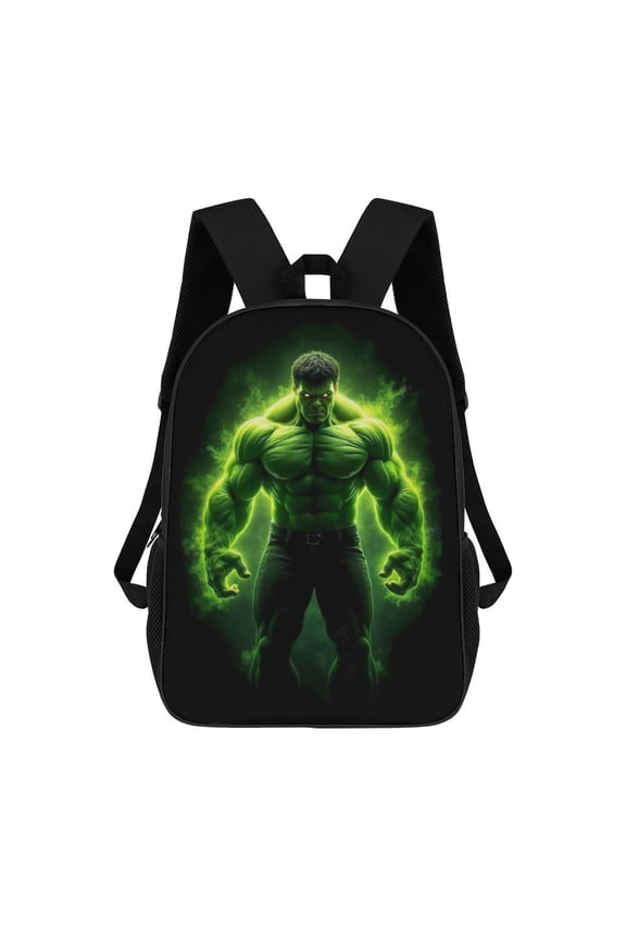 17 Inch Casual Shoulder Bookbag, Green Hulk Backpack Knapsack Travel Bag Outdoor Hiking