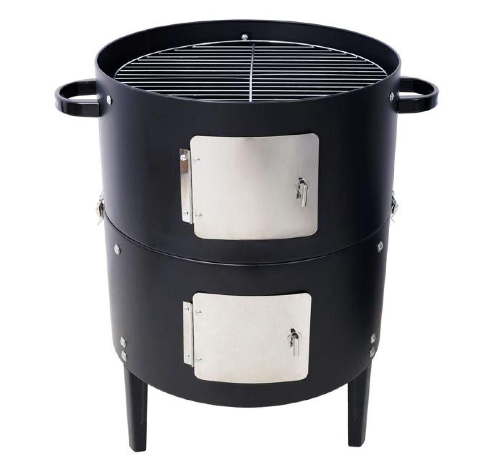 17 Inch Charcoal Smoker Grill, Steel BBQ Smoker for Outdoor Cooking ...